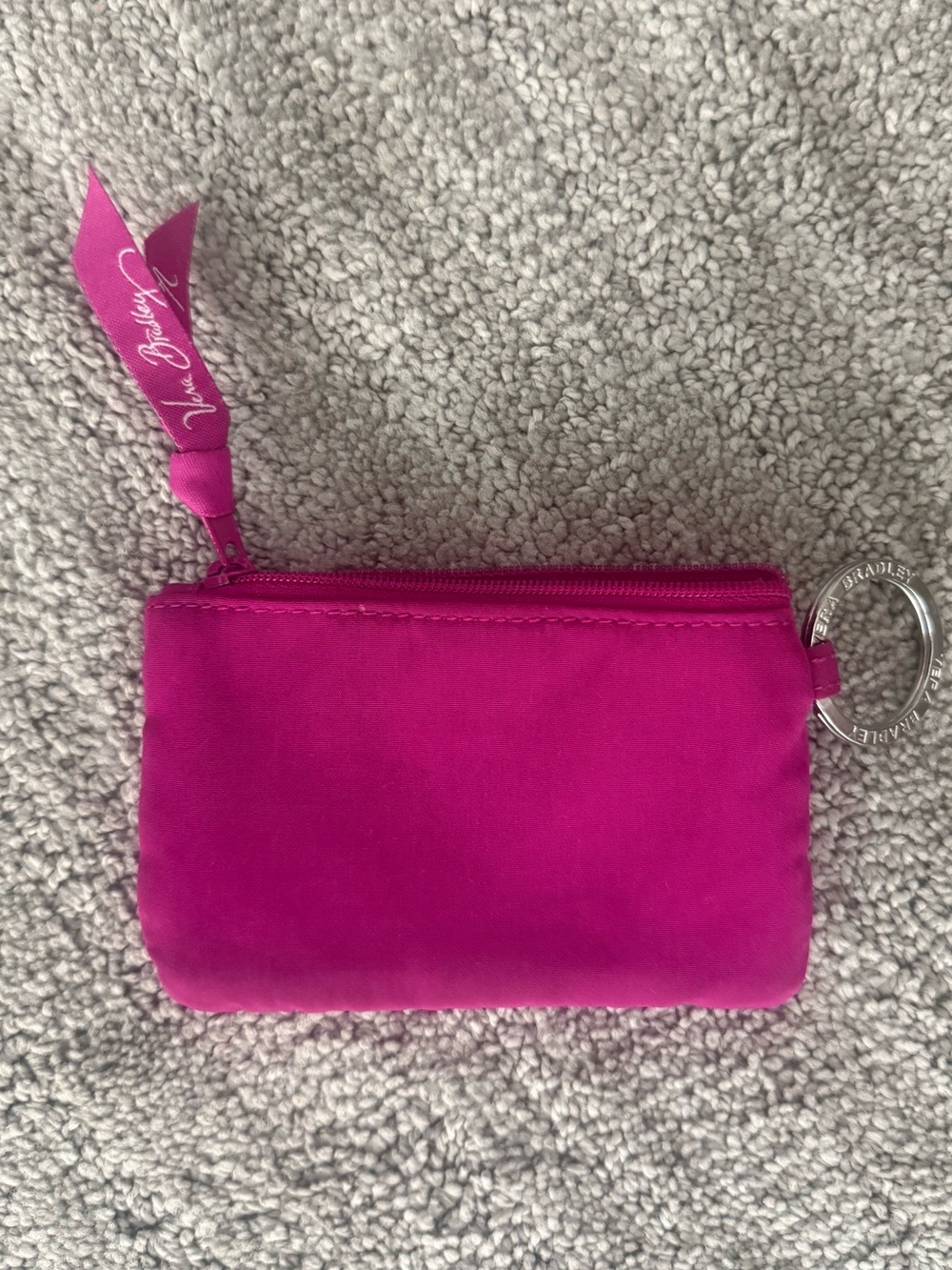 Vera Bradley Bright Pink Zip Key Pouch